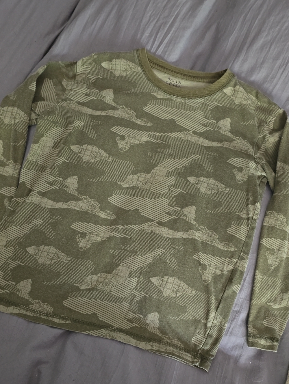 Falls Creek Kids Olive Camo Long-Sleeve Tee